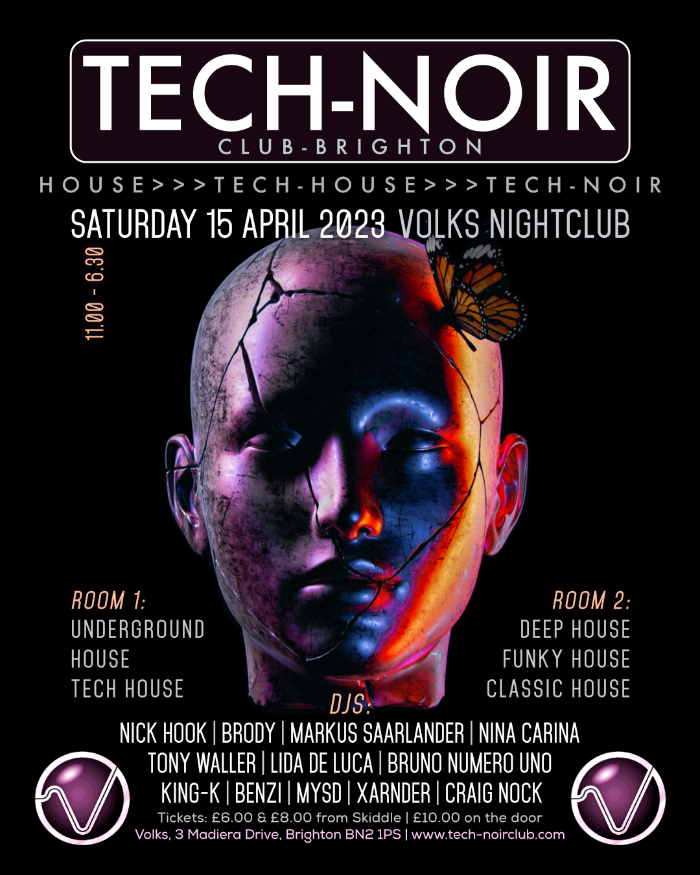 Tech-noir Club at The Volks Nightclub - 15 April 2023 - artwork.