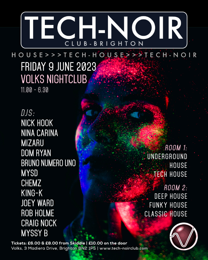Tech-noir Club at The Volks Nightclub - 9 June 2023 - artwork.