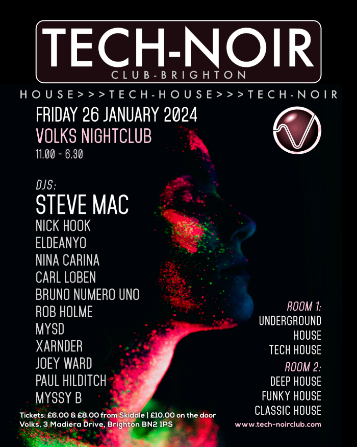 Event artwork for Tech-noir Club at Volks - 26th January 2024